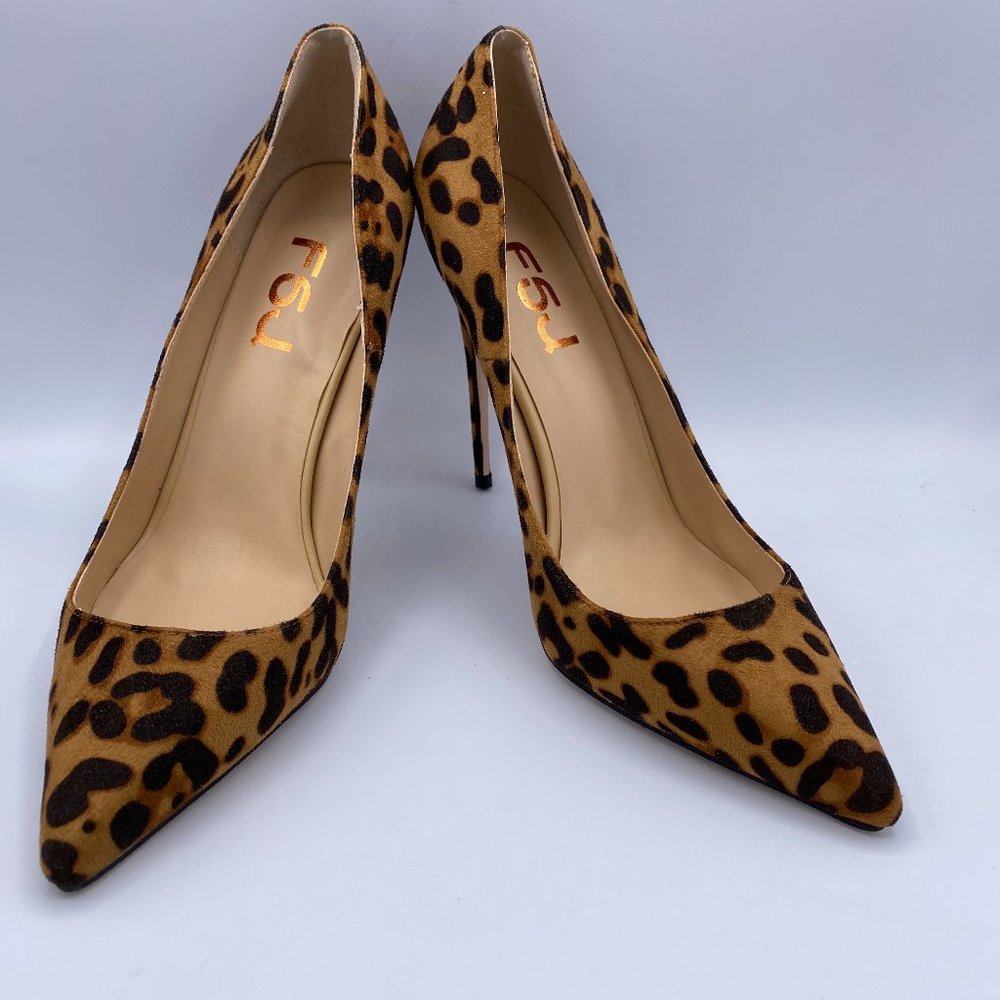 FSJ Sexy Leopard Printed Toe Pumps Heel Stilettos